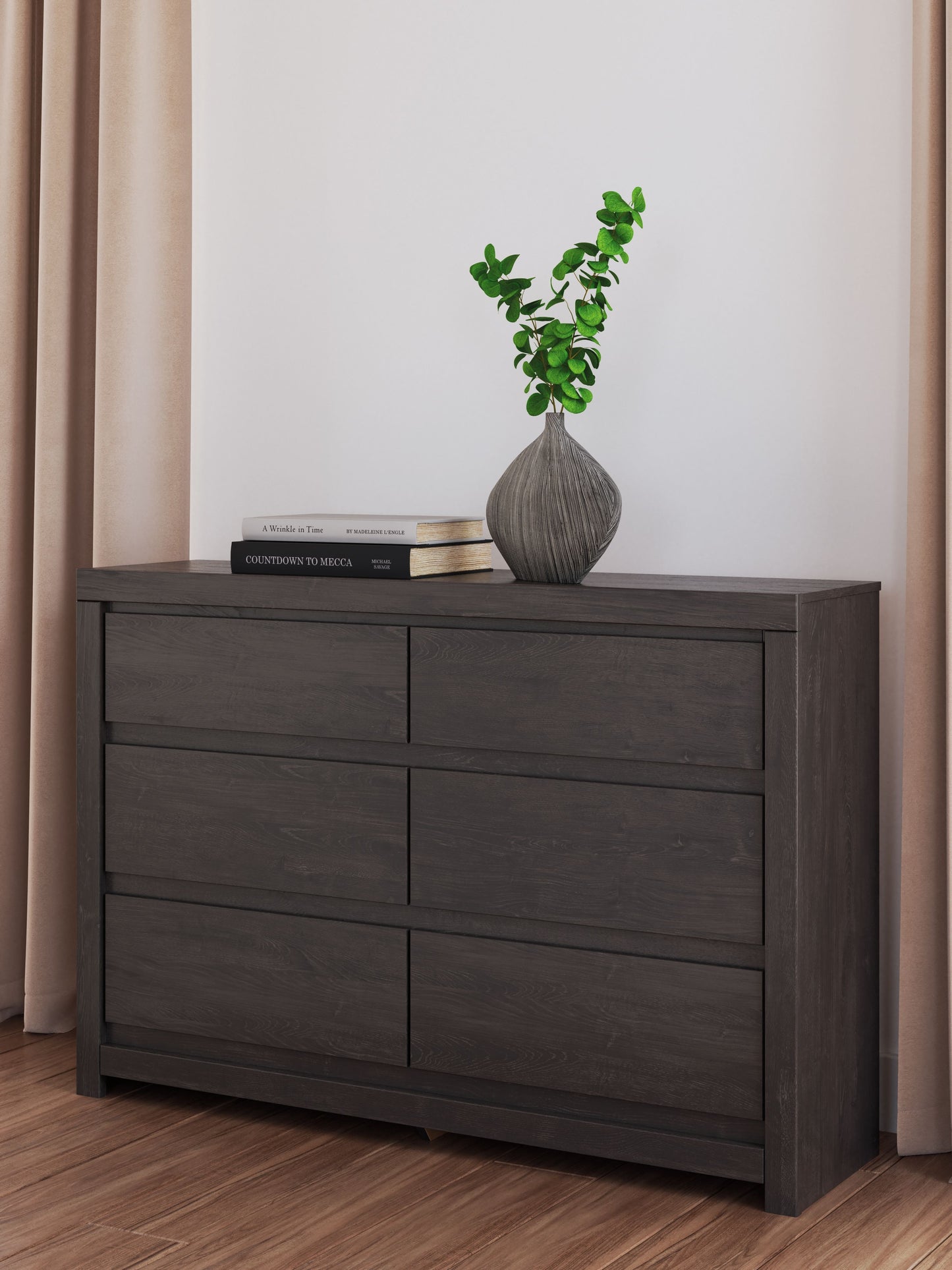 Fraluna - Charcoal - Six Drawer Dresser