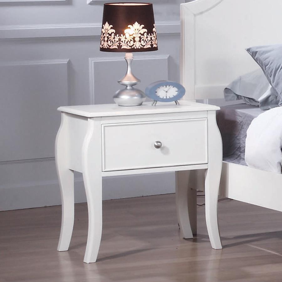 Dominique - 1-Drawer Youth Nightstand - Cream White