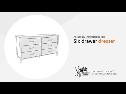 Battelle - Tan - Six Drawer Dresser